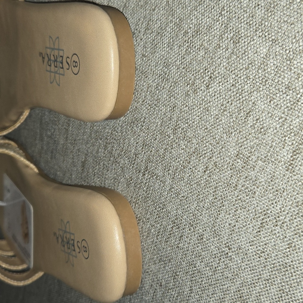 Serra Tan Woven Slide Sandals - Picture 4 of 5